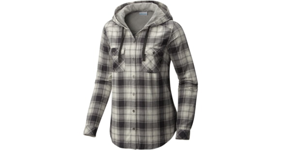 Columbia Times Two Hooded Long Sleeve Shirt - Women's-Chalk Boyfriend Plaid-Medium