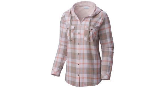 Columbia Times Two Hooded Long Sleeve Shirt - Women's-Lychee Plaid-Small
