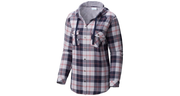 Columbia Times Two Hooded Long Sleeve Shirt - Women's-Nocturnal Plaid-Medium