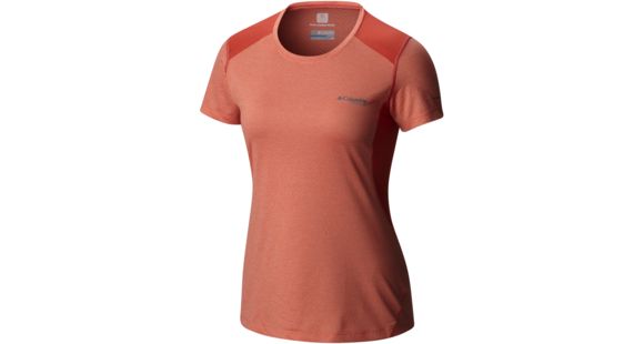 Columbia Titan Ice Short Sleeve Shirt - Women's-Lychee Heather/Coral-Medium