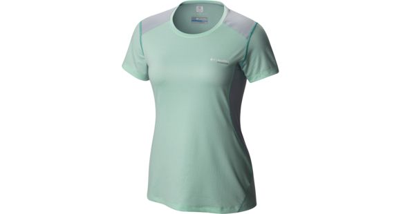 Columbia Titan Ice Short Sleeve Shirt - Women's-Sea Ice Heather/Teal-Small