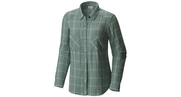 Columbia Trail On Long Sleeve Shirt - Women's-Dusty Green Plaid-Small