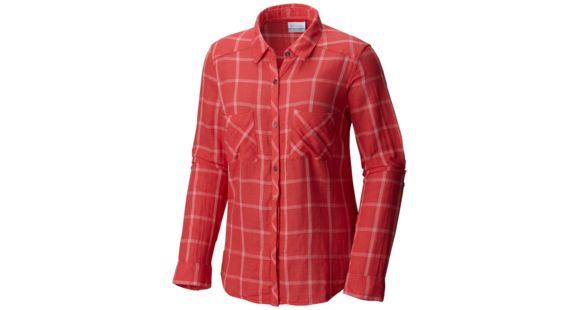 Columbia Trail On Long Sleeve Shirt - Women's-Sunset Red Plaid-Medium