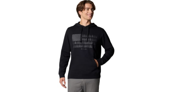 Columbia Trek Graphic Hoodie - Men's, Black/Treeline Flag Graphic, 2XL, 2018491014-XXL