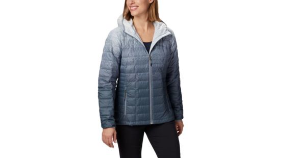 Columbia Voodoo Falls 590 TurboDown Hdd Jacket - Women's, Tradewinds Grey Gradient Print, Medium, 1682891032-M