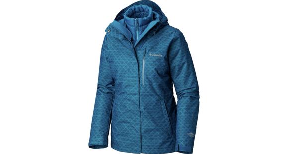 Columbia Whirlibird III Interchange Jacket, Lagoon Diamonds Print, 3X - Women's, 1801153458-3X