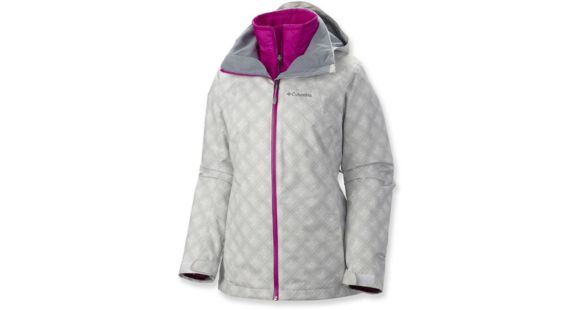 Columbia Whirlibird III Interchange Jacket, White Diamonds Print, 2X - Women's, 1801153100-2X