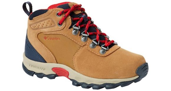 Columbia Youth Newton Ridge Suede Hiking Boots, Elk/Mountain Red, Medium, 4, 1831361286-4