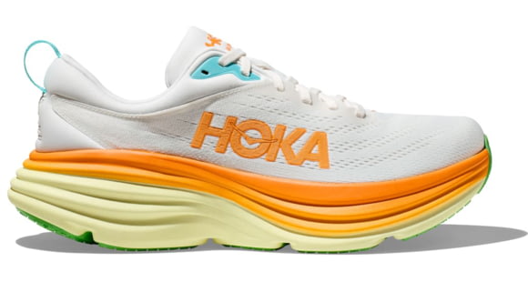 Hoka Bondi 8 Road Running Shoes - Men's, Blanc De Blanc/Solar Flare, 10.5, 1123202-BNCS-10.5D