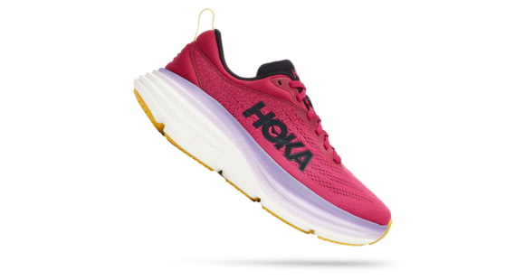 Hoka Bondi 8 Road Running - Womens, Cherries Jubilee/Pink Yarrow, 10.5B, 1127952-CJPY-10.5B