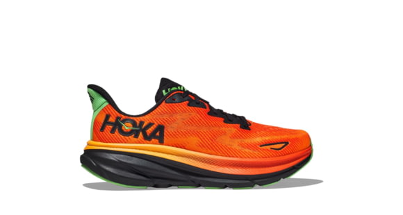 Hoka Clifton 9 Running Shoes - Mens - 11-16 US, Flame/Vibrant Orange, 13D, 1127895-FVOR-13D