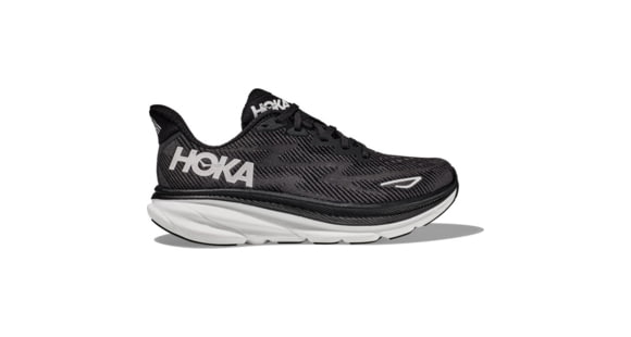 Hoka Clifton 9 Running Shoes, Wide - Mens, Black/White, 7EE, 1132210-BWHT-07EE