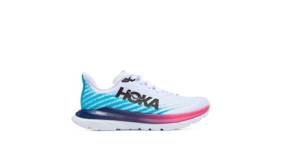 Hoka Mach 5 Road Running - Womens, White / Scuba Blue, 09B, 1127894-WSBB-09B