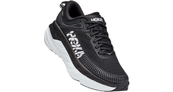 Hoka Bondi 7 Road Running Shoes - Men's, Black/White, 10.5 US, Wide, 1110530-BWHT-10.5EE