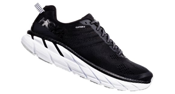 Hoka Clifton 6 Running Shoes - Women's, Black / White, Medium, 9, 1102873-BWHT-09
