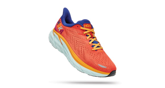 Hoka Clifton 8 Road Running Shoes - Men's, 7 US, D, Fiesta/Bluing, 1119393-FBLN-07D