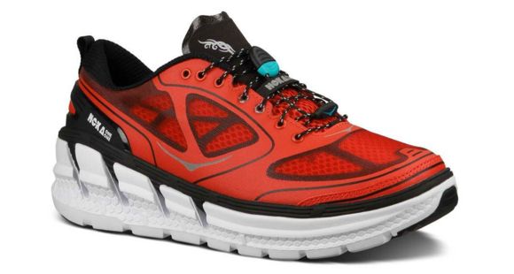 Hoka Conquest Road Running Shoe - Men's-Fiery Red/Black-Medium-12 US