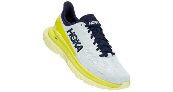 Hoka Mach 4 Road Running Shoes - Men's, Blue Flower / Citrus, 10, D, 1113528-BFCT-10D