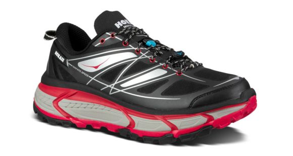Hoka Mafate Speed Trail Running Shoe - Men's-Black/True Red-Medium-8.5 US