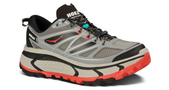 Hoka Mafate Speed Trail Running Shoe - Men's-Grey/Black/Red-Medium-13 US