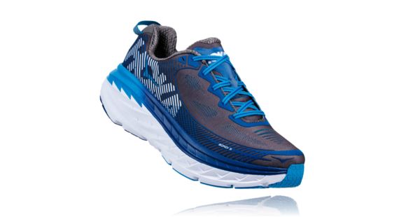 Hoka Men's Bondi 5 Road Running Shoe, Charcoal Gray/True Blue, 7 US, 1014757-CGTB-7