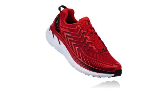 Hoka Men's Clifton 4 Road Running Shoe, Haute Red/High Risk Red, 14 US, 1016723-HRHRR-14