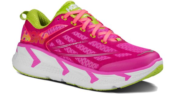 Hoka Odyssey 2 Road Running Shoe - Women's-Fushia/Coral-Medium-6.5