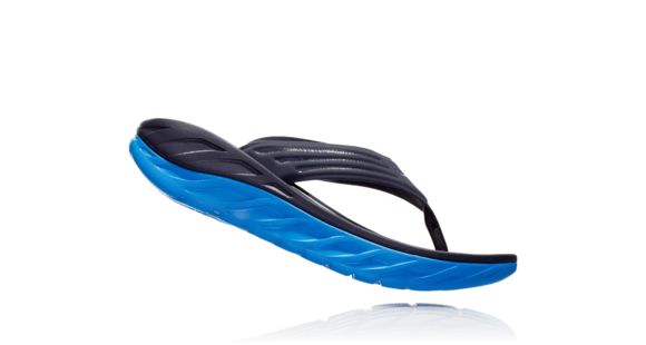 Hoka Ora Recovery Flip Road Running Shoes - Men's, Ebony/Dresden Blue, 9 US, Medium, 1099675-EDNB-09