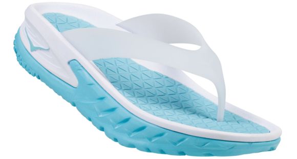 Hoka Ora Recovery Flip Sandal - Women's, White/Blue Topaz, Medium, 9
