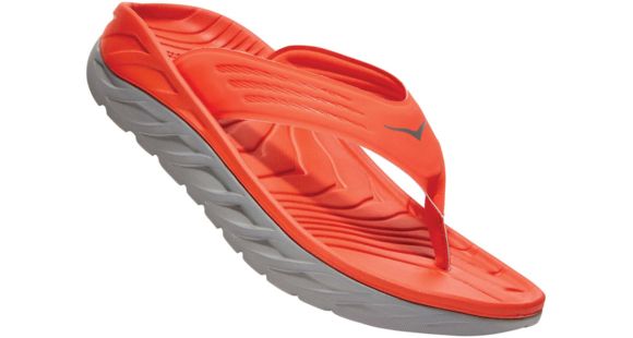 Hoka Ora Recovery Flip Sandals - Men's, Mandarin Red/Wild Dove, 10, 1099675-MRWDV-10