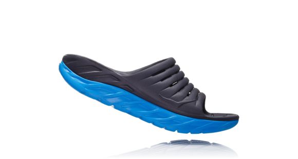 Hoka Ora Recovery Slide 2 Casual Sandals - Men's, Ebony/Dresden Blue, Medium, 7, 1099673-EDNB-7
