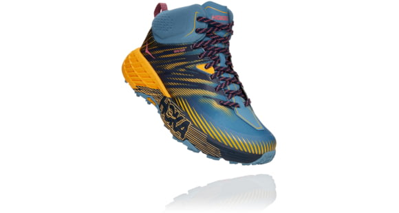 Hoka Speedgoat 2 Mid GTX Hiking Shoes - Women's, Provincial Blue / Saffron, 8, 1106533-PBSF-08