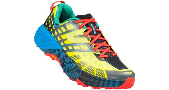 Hoka Speedgoat 2 Trail Running Shoe - Men's-Citrus/Dresden Blue-Medium-9.5