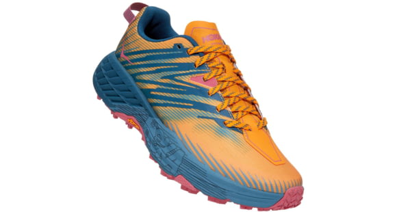 Hoka Speedgoat 4 Trailrunning Shoes - Women's, Saffron/Provincial Blue, 7, Medium, 1106527-SPNB-07