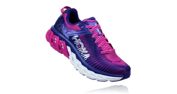 Hoka Women's Arahi Road Running Shoe, Liberty/Fuchsia, 10 US, 1019276-LFCH-10