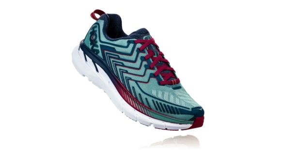 Hoka Women's Clifton 4 Road Running Shoe, Aquifer/Vintage Indigo, 10.5 US, 1016780-AVIG-10.5D