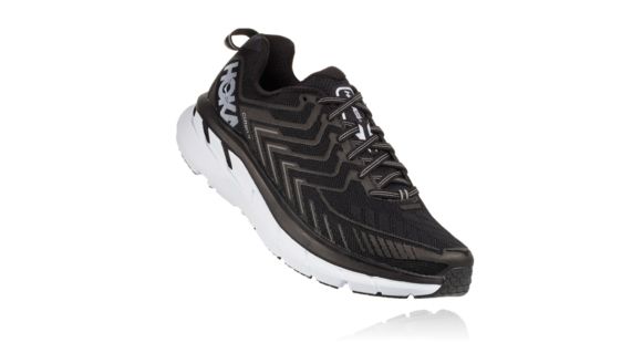 Hoka Women's Clifton 4 Road Running Shoe, Black/White, 10.5 US, 1016780-BWHT-10.5D