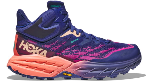 Hoka Speedgoat 5 Mid GTX Hiking Shoes - Womens, Bellwether Blue / Camellia, 06B, 1127919-BBCML-06B