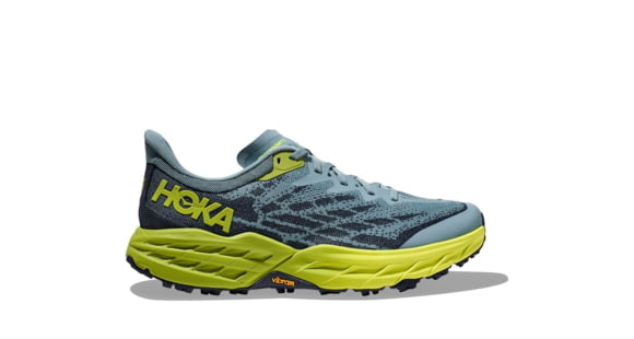 Hoka Speedgoat 5 Wide Trailrunning Shoes - Mens, Stone Blue/Dark Citron, 14EE, 1123159-SBDCT-14EE