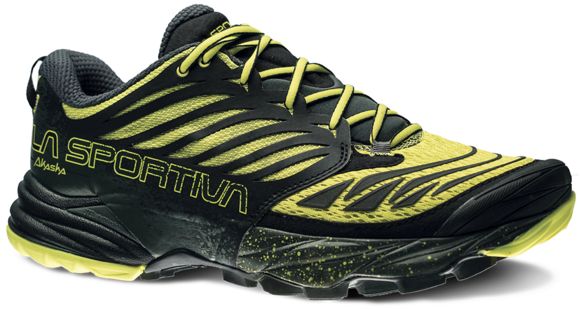 La Sportiva Akasha Trail Running Shoe - Men's-Black/Sulphur-Medium-41.5