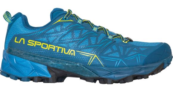 La Sportiva Akyra GTX Trail Running Shoe - Men's-Ocean/Sulphur-Medium-10