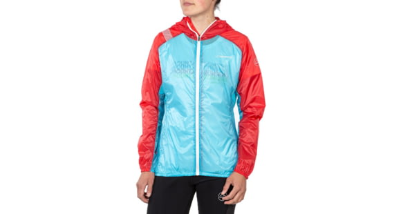 La Sportiva Briza Windbreaker Jacket - Women's, Malibu Blue/Hibiscus, Extra Small, Q09-602402-XS