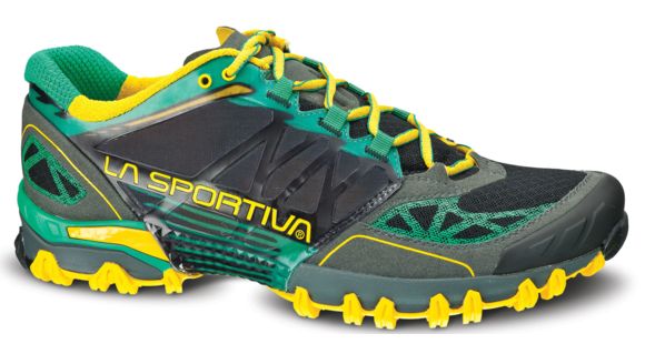 La Sportiva Bushido Trail Running Shoe - Men's-Grey/Green-Medium-42