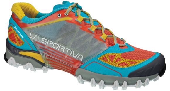 La Sportiva Bushido Trail Running Shoe - WoMen's, Coral/Blue-Medium-39.5