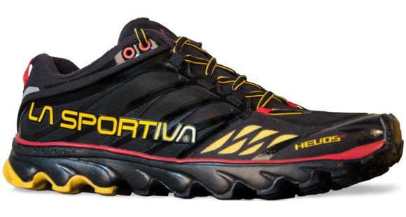 La Sportiva Helios SR Trail Running Shoe - Men's-Black/Yellow-Medium-43