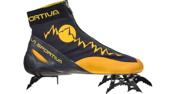 La Sportiva Mega Ice Evo Climbing Shoes - Men's, Black/Yellow, 41.5, 40B-999100-41.5