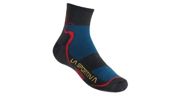 La Sportiva Mid Distance Socks, Black/Red, Small, 29T-BkRd-S