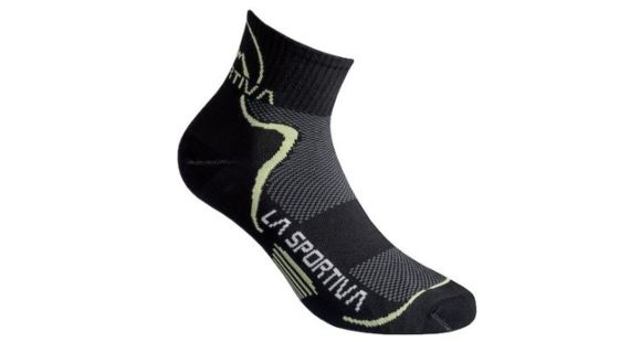 La Sportiva Mid Distance Socks, Black/Apple Green, Medium, 29T-999705-M