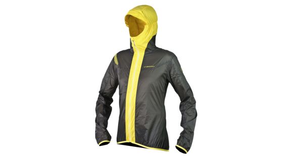 La Sportiva Oxygen 2.0 Windbreaker Jacket - Men's, Grey/Yellow-X-Large, J20-GREY/YELLOW-XL