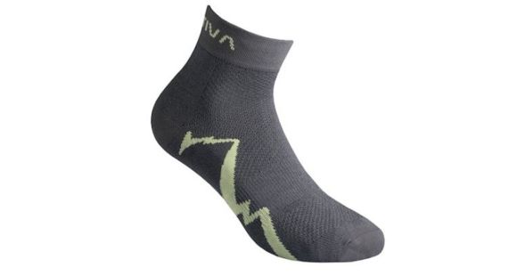 La Sportiva Short Distance Socks, Carbon/Apple Green, Extra Large, 29U-900705-XL